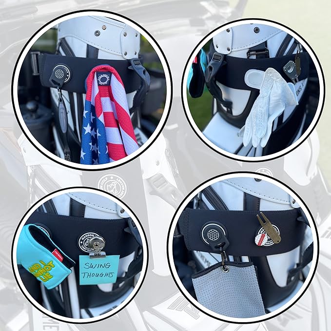 Magnetic Golf Cart Sleeve Utility Strap - Securely Attach Lightweight Golf Accessories to Your Cart with Powerful Magnets and Durable Design