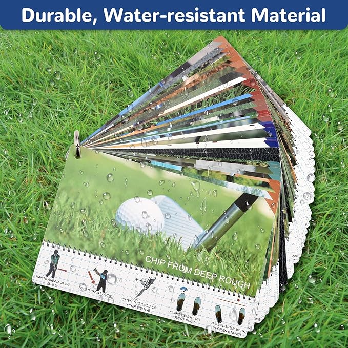 Golf Reference Cards - Essential Golf Rules & Tips | Waterproof, Durable, Compact Design for Golfers | Perfect for Beginners & Pros | Improve Your Game Instantly