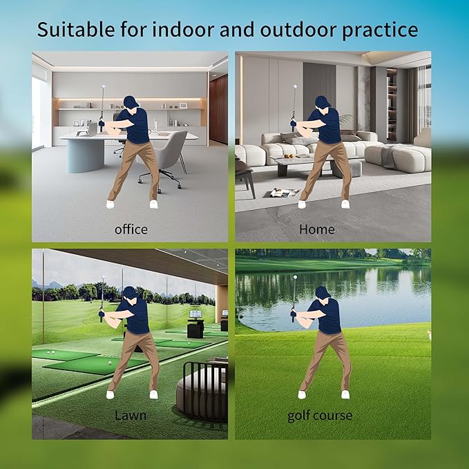 Retractable Golf Swing Training Aid, Rhythm Click Sound Warm-up Golf Swing Trainer, Golf Grip Trainer, Golf Training aid Indoor and Outdoor Golf Equipment for Beginners and Professionals