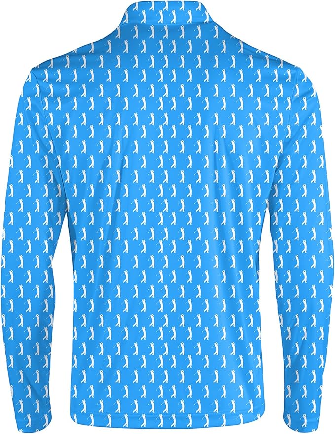 Men's Long Sleeve Golf Shirt Quick Dry 3 Button Work Fishing Outdoor Casual Collar Shirt