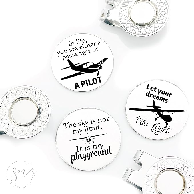 Plane Golf Ball Markers Set of 3 – Either A Passenger Or Pilot, Take Flight, Sky My Playground-Golf Ball Markers Valentines Day Christmas Birthday Love Golf FBA-PLANE-3-GOLF