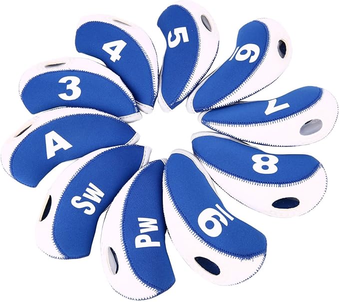 Sword &Shield sports 10pcs/Set Golf Iron Club Head Covers with Numbers Neoprene Top Window Iron Covers