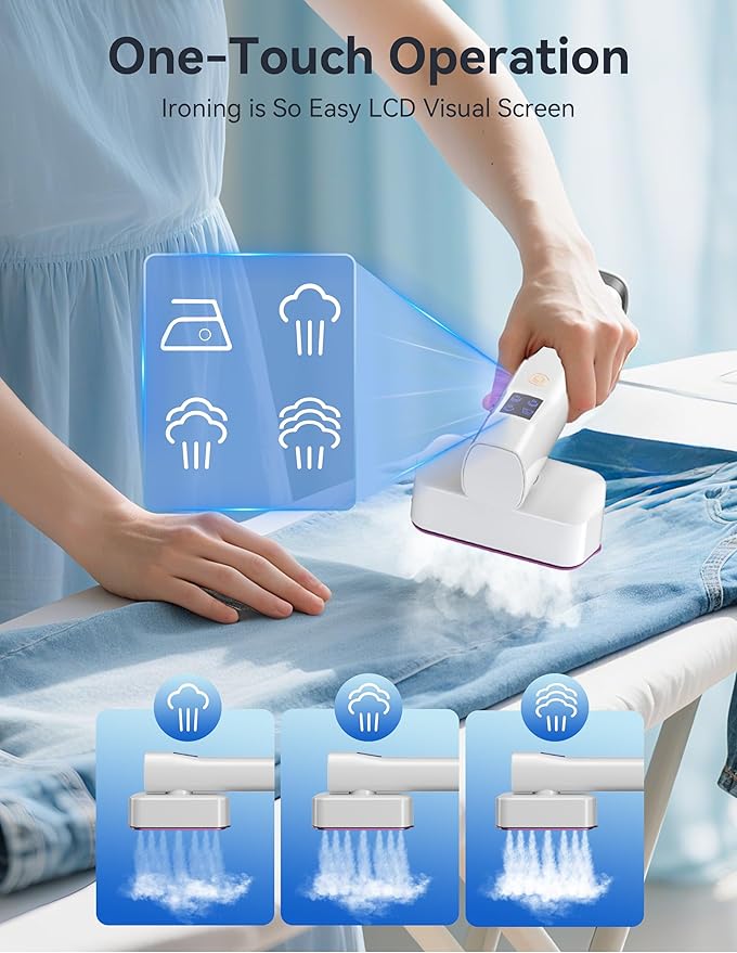 Steamer for Clothes, Sundu Portable 2-in-1 Steamer & Iron, 15s Fast Heat-up, 100ml Water Tank, Ironing Gloves, 20 Min Continuous Steam, Wrinkle Remover for Garment, Travel & Home Use (Purple White)