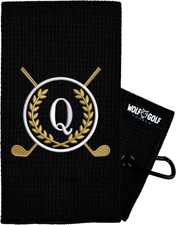 Wolf Golf Towels Monogrammed Personalized Golf Towel | Custom Golf Towels for Golf Bags for Men or Women