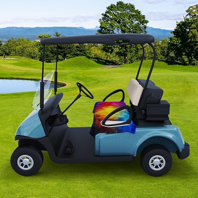 AQQA Golf Cart Seat Covers, Tropical Palm Leaf-Boho-Marble Microfiber Golf Cart Seat Blanket, Golf Blanket, Golf Accessories, Golf Cart Seat Towel Fits All 2-Seat Golf Carts, 55"x 32"