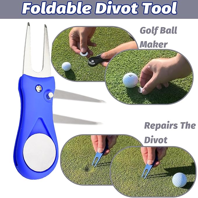 11 Pcs Golf Accessories Kit, Include Golf Ball Bag with Hook Tees Towel Cleaner Brush Ball Marker Divot Tool Score Counter