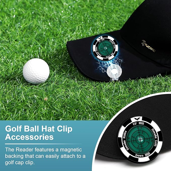 SlopeVision Pro Golf Green Reader with Hat Clip, Horizontal Bubble Level & Golf Ball Marker – High Precision Green Reading Aid, Ideal Golf Gift for Men & Women