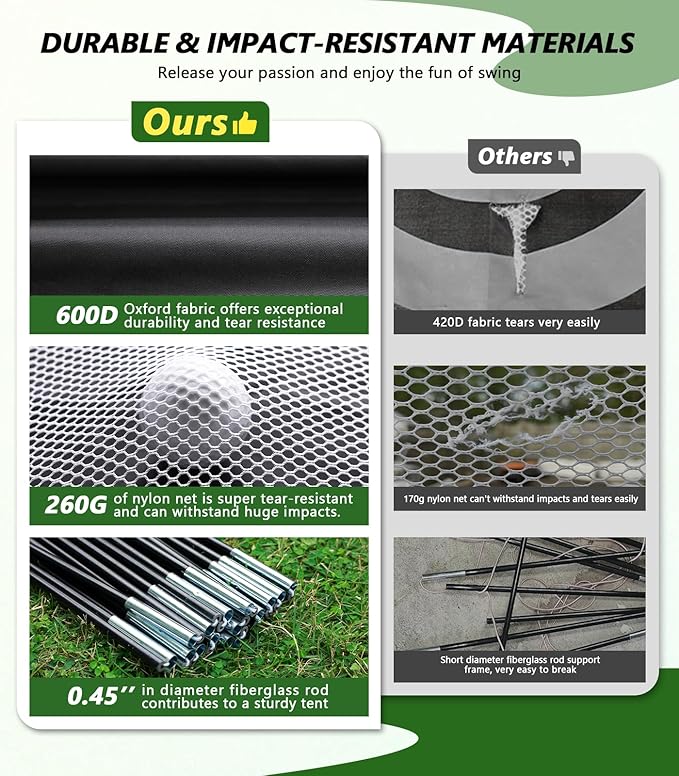 Golf Net with Heavy-Duty Hitting Mat for Indoor & Outdoor Golf Hitting Chipping Swing Driving Practice, Mult-Targets 10x7ft Practice Nets for Backyard Driving, Gifts for Men Dad Husband Golfers