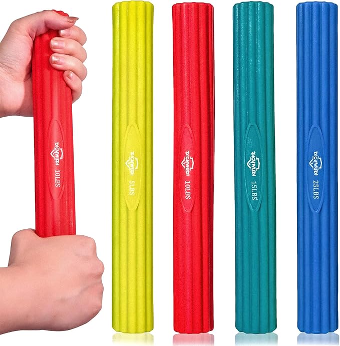 Flex Therapy Bar and Grip Strength Trainers set, Physical Therapy & Resistance Bar for Golfers Elbow, Tendinitis, Wrist,Forearms Pain, Improve Grip Strength and Relieve Pain