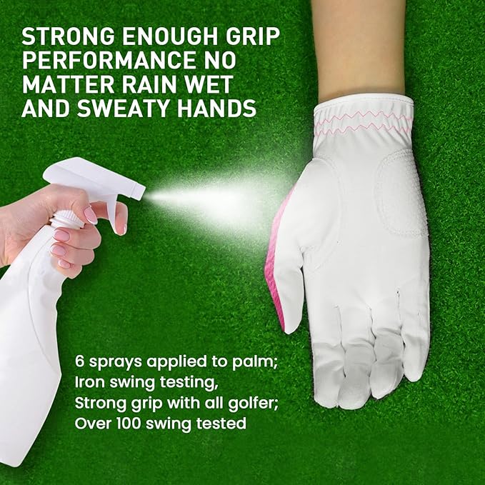 FINGER TEN Womens Golf Glove Right Handed Golfer Left Hand 1 Pack Golf Gloves Rain Grip Hot Wet All Weather Mesh for Women Girls Ladies Small Medium Large