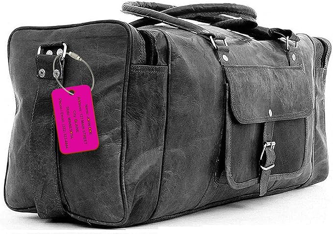Custom Luggage Tags for Travel – Durable High-Visibility Acrylic Tags for Suitcases, Backpacks, & Luggage Sets, Includes Wire Ring Loop for Easy Attachment