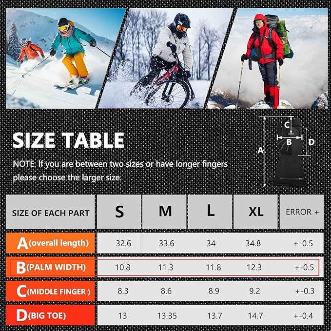 Heated Glove for Men Women Rechargeable Heated Gloves Waterproof and Windproof Gloves for Winter Outdoor Work Skiing Hiking Camping Riding Touchscreen 7.4V 3000mAh Battery