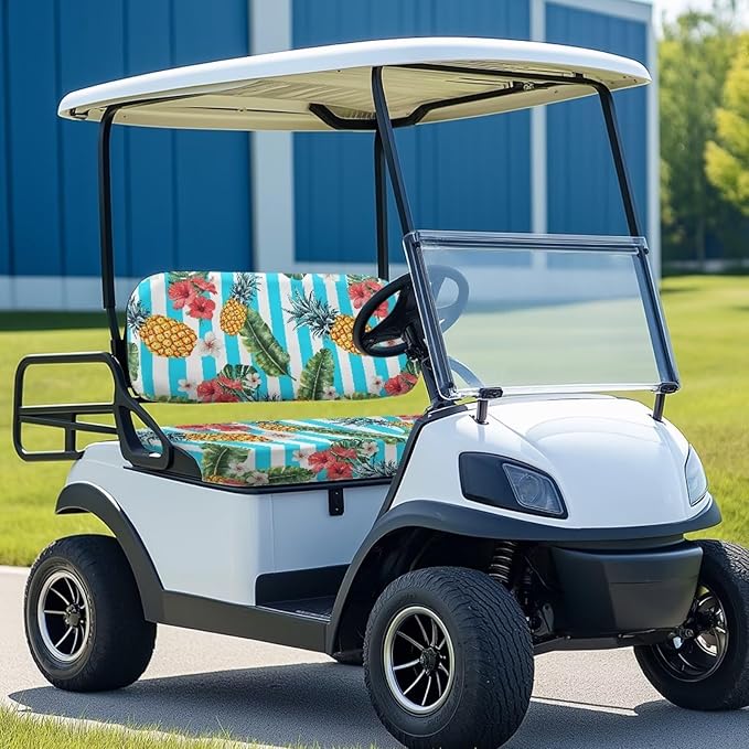 Fashion Print Golf Cart Seat Covers 2 Passenger Golf Cart Backrest Cover Golf Cart Seat Towel Gift for Friends