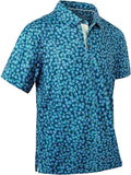 Mens Golf Shirts Quick Dry Moisture Wicking Casual Short Sleeve Performance Athletic Print Collared Stylish Men Polo Shirt