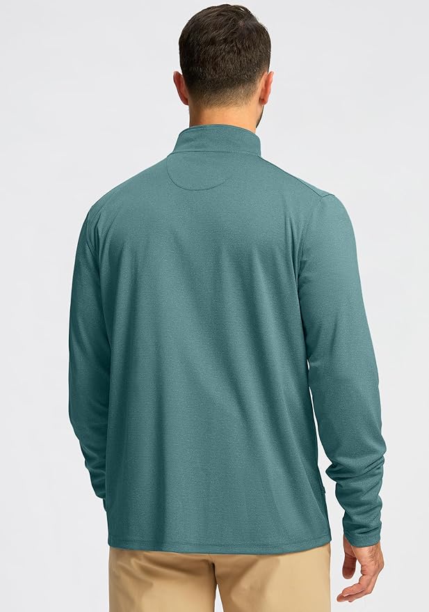Obla Golf Quarter Zip Pullover for Men Mock Neck Sweatshirt Lightweight Sun Protection Men's Long Sleeve Golf Shirt