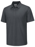 TACVASEN Mens Polo Shirts Short Sleeve Pique 3 Buttons Golf Polo Cooling Performance Moisture Wicking Shirt
