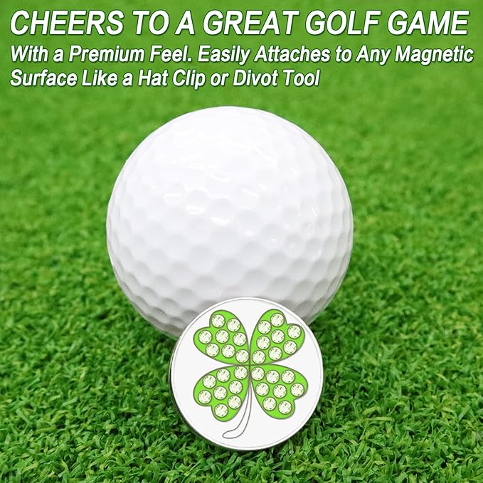 FINGER TEN Golf Ball Marker with Hat Clip Markers Assorted Patterns Value Gift Set Mark Golf Divot Tool Accessories for Men Women Kids