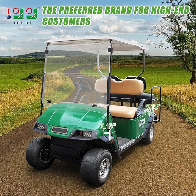 10L0L 4PCS Golf Cart Fender Flares for Yamaha G29, EZGO TXT/RXV, Club Car DS/Precedent - Heavy Duty ABS Plastic Mud Guards with Reflectors & Stainless Steel Hardware