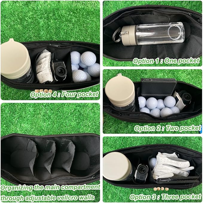 Golf Push Cart Organizer - Accessory Bag with Multiple Pockets