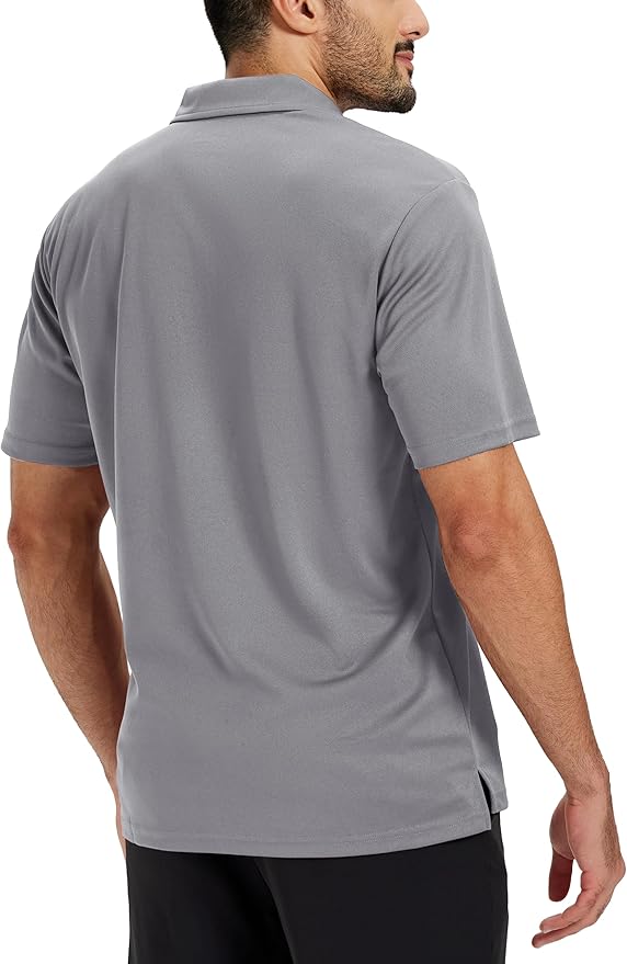 TACVASEN Mens Polo Shirts Short Sleeve Dry Fit Performance Breathable Golf Shirt with Collar Tennis Casual Business Work