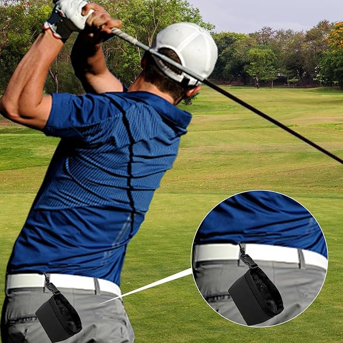 Golf Ball Cleaner Bag Club Cleaning Kit Waterproof Golf Ball Washer Pouch with Detachable Clip, Portable Club Grooves Washer Pocket for Men Women