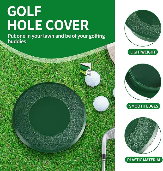6 Sets Golf Hole Cups with Cover 4'' Putting Green Golf Hole Cup Practice Training Aids for Outdoor Backyard Yard Garden, 6PCS Cup+ 6PCS Lids