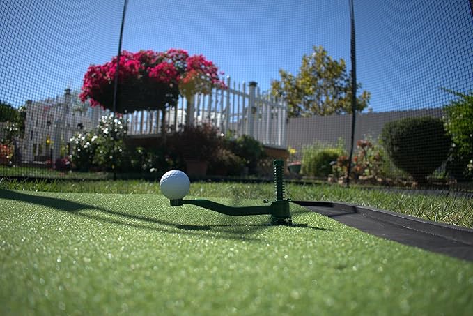 Golf Tee for Mat Adjustable Height with Flexible Arm for Driving Range, Backyard, Garage, Indoor Outdoor. Practice Device. Made in USA