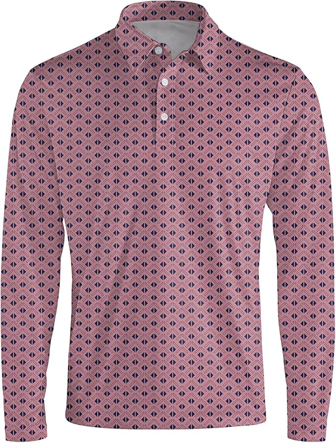 Men's Long Sleeve Golf Shirt Quick Dry 3 Button Work Fishing Outdoor Casual Collar Shirt