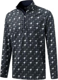 M MAELREG Quarter Zip Golf Pullover Men Dry Fit Long Sleeve Performance Wicking 1/4 Zip Full Print Pullover Mens Sweatshirt