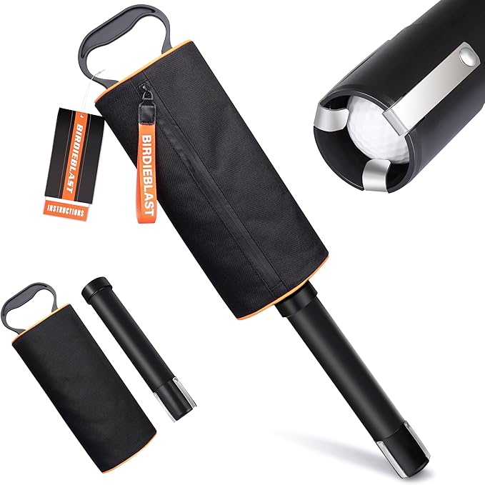 Portable Shag Bag Golf Ball Pick Up with Removable Plastic Tube, Hold up to 70 Balls，Premium Golf Ball Retriever for Golfers