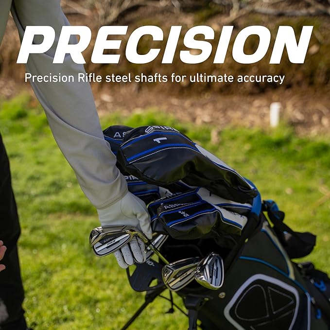 Aspire PRO-X Men’s 19-Piece Golf Set – Titanium Driver, Wood, 3-5 Hybrids, 6-SW Irons, Putter, Stand Bag, 5 Headcovers and Cover – RH