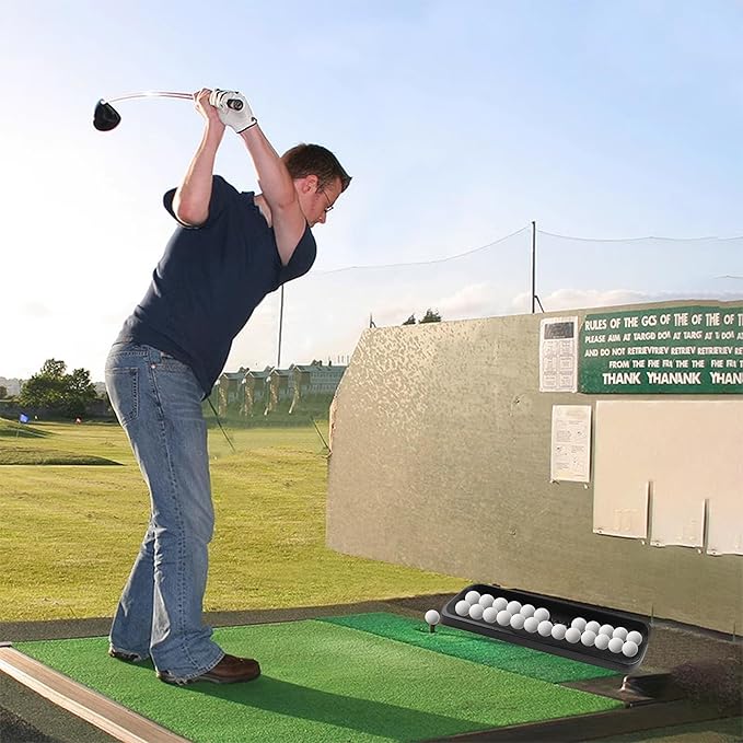 Durable Commercial Grade high-Impact Plastic Golf Ball Tray (Holds 100 Balls), Records Swing Motion, Quality Guaranteed, high-Impact Tray Compatible with Any Hitting mat.