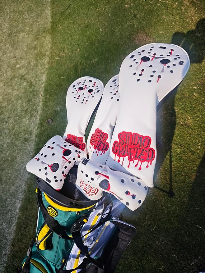 Golf Hack Show Hockey Goalie Mask Driver Fairway Woods Hybrid Rescue Blade Mallet Golf Putter Head Covers
