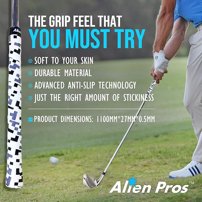 Alien Pros Golf Grip Wrapping Tapes - Innovative Golf Club Grip Solution - Enjoy a Fresh New Grip Feel in Less Than 1 Minute