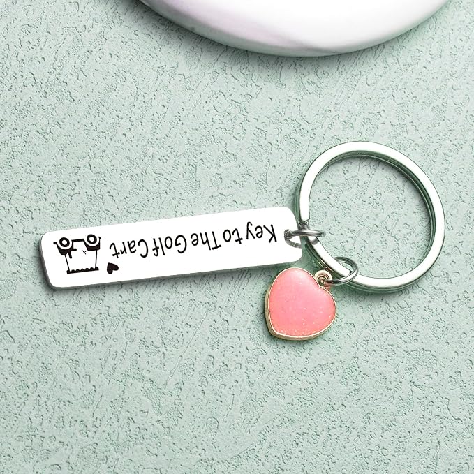 ZNOSVEI Bundle – 2 Items: Golf Keychain and 8Ball Keychain, Golfing Lover Gifts For Golf Cart Keyring For Golfer Jewelry, Billiards Gifts For 8Ball Player Keyring Billiards Ball Charm Jewelry