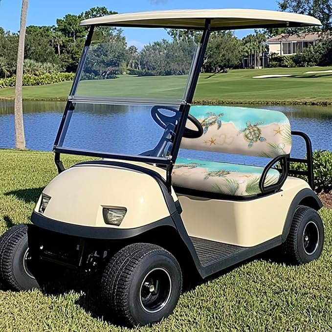 Fashion Print Golf Cart Seat Covers 2 Passenger Golf Cart Backrest Cover Golf Cart Seat Towel Gift for Friends