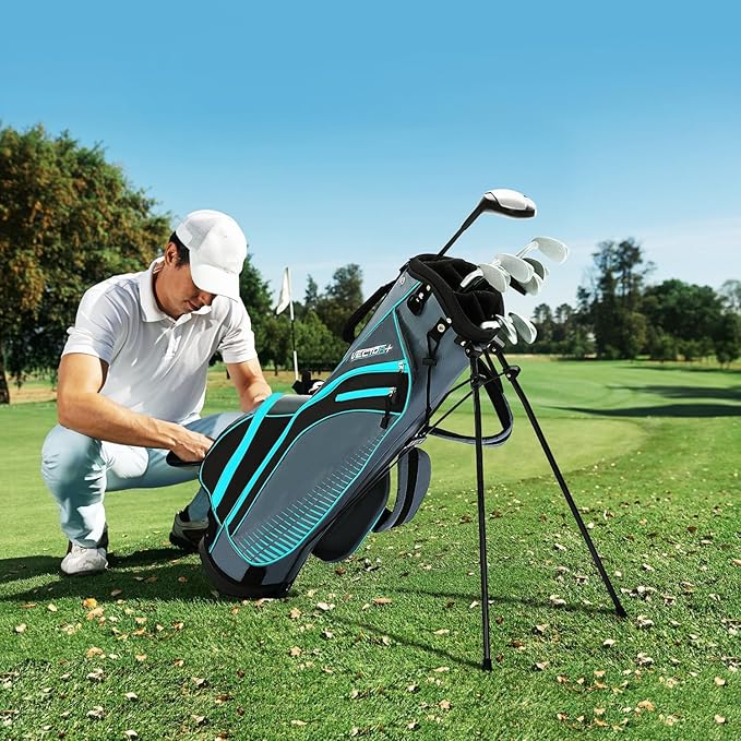 8 Pieces Complete Golf Club Set for Men Left or Right Handed – Mens Golf Clubs Full Set with Fairway Wood, Hybrid, Irons, Putter & Lightweight Bag – Beginner Friendly, Best Value, Distance & Accuracy