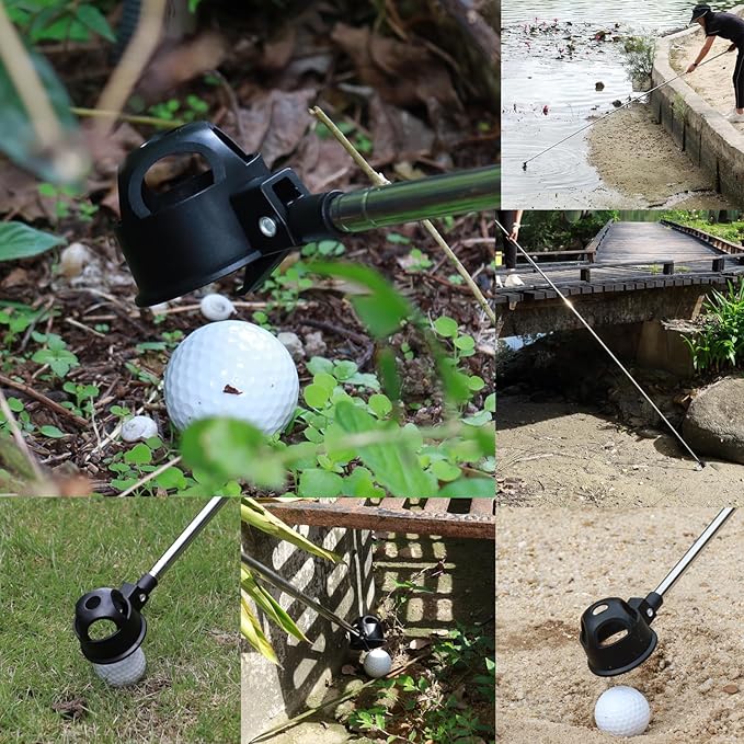 9Ft/12Ft/16.3Ft/20Ft Golf Ball Retriever for Water Telescopic, Stainless Steel Ball Retriever Tool Golf Ball Grabber