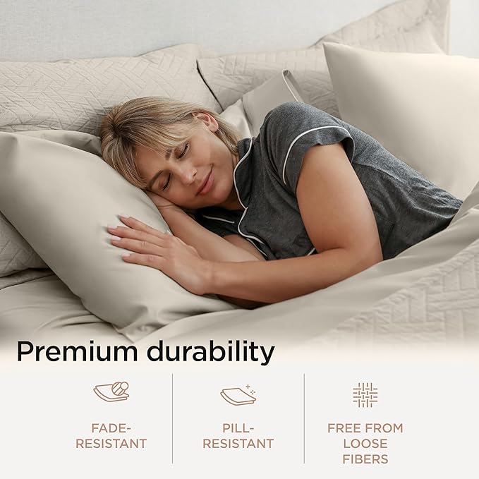 Threadmill Sheets for Twin Mattress | 800 Thread Count Twin Bed Sheets Set with 15” Deep Pocket | Sateen Weave, Better Than Egyptian Cotton, 3-Piece Bedding Set with Cooling Effect | Taupe