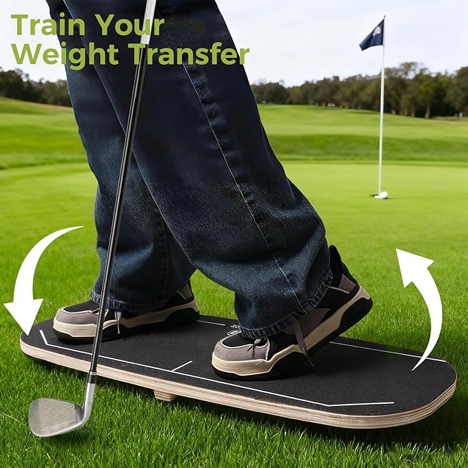 Janedream Golf Pressure Balance Board, Weight Shift Swing Trainer for Indoor & Outdoor Practice, Golf Training Aid to Improve Swing Tempo, Power, and Consistency