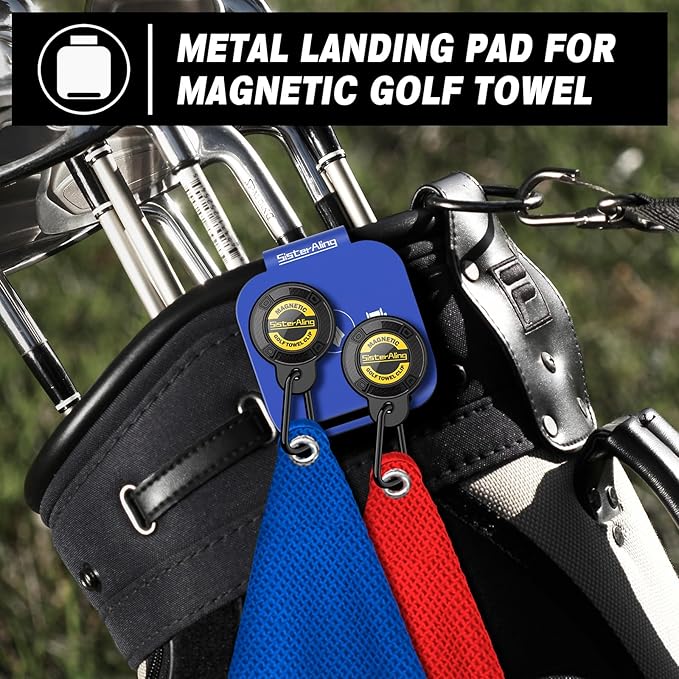 Golf Bag Metal Landing Pads for Magnetic Golf Towel,Golf Rangefinder,Golf Flask,Golf Speaker- Quick Access to Magnetic Golf Equipment and Accessories-Golf Gift -US Patent