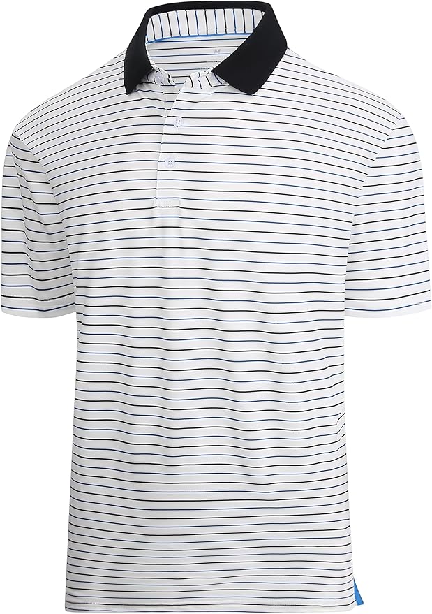 Esabel.C Jacquard Golf Shirts for Men Moisture Wicking Short Sleeve Performance Dry Fit Active Mens Polo Shirts