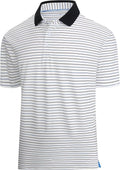 Esabel.C Jacquard Golf Shirts for Men Moisture Wicking Short Sleeve Performance Dry Fit Active Mens Polo Shirts