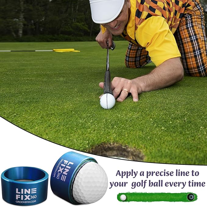 LineFix360 (BLUE) Golf Ball Alignment Marker – Precision 360° Line Tool for Enhanced Putting Accuracy
