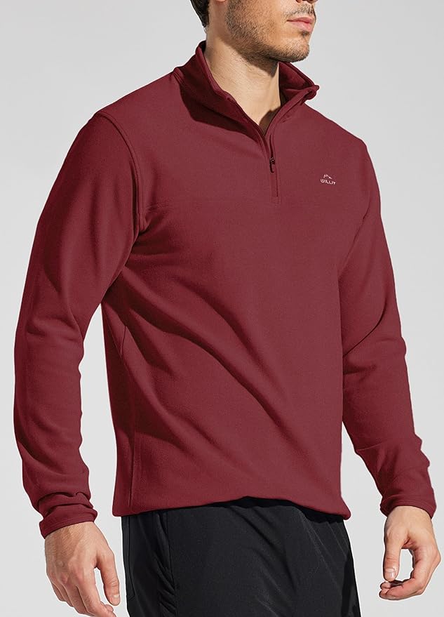 Willit Men's Fleece Pullover Winter Shirts Long Sleeve Quarter Zip Cold Weather Golf Hiking Casual Warm Shirts