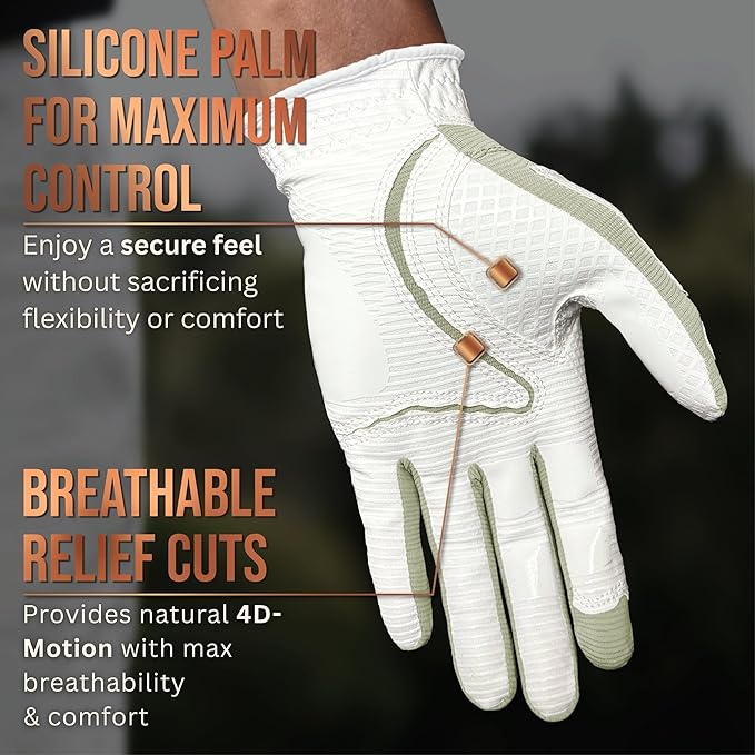 Copper Tech Golf Gloves Men Right Handed Golfer or Left Handed Golfer (2nd Gen) | Copper Compression Joint Support Golf Glove