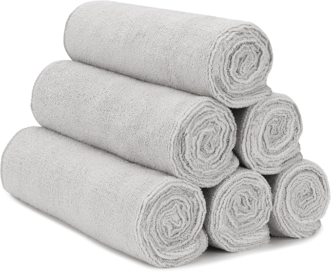 S&T INC. Microfiber Gym Towels, Yoga Towel for Home and Gym Bag, 16 Inch x 27 Inch, 6 Pack