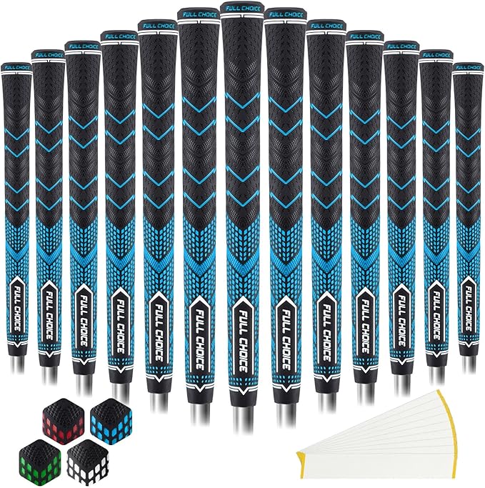 Rubber Golf Grips 13 Pack, High Traction, Non-Slip, Advanced Texture, Choose from 13 Grips or 13 Grips with Regripping Kit, Standard/Mid/Jumbo Size, 4 Colors Available RG01 Golf Club Grips