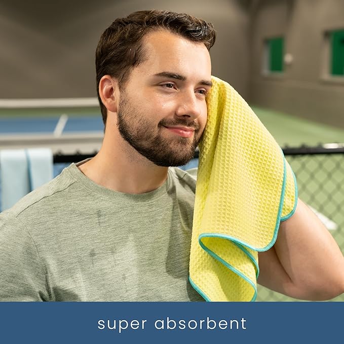 S&T INC. Pickleball Towels, Microfiber Gym Towels for Gym Bag, 16 Inch x 27 Inch, 3 Pack