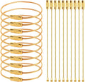 20pcs Stainless Steel Wire Keychains Aircraft Cable Cable Key Ring for Hanging ID Tags or Luggage Tags,6.3 inch 2mm (20 PCS Gold)